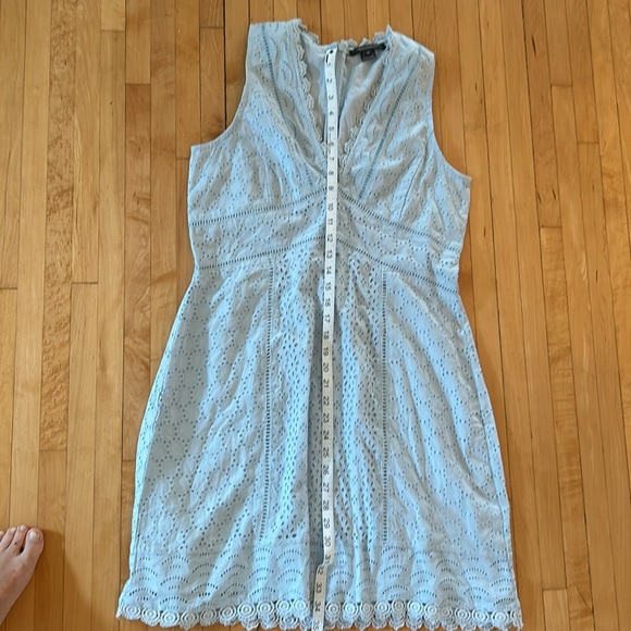 French Connection light blue eyelet dress 12 - Picture 4 of 4